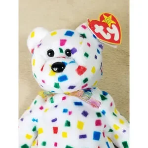 Ty Toys Ty Beanie Babies 999 White Confetti Bear Baby Ty 2k Nwt Vintage Collect Poshmark